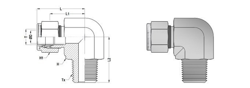 Pipe Gauge 90° Syphon Main View